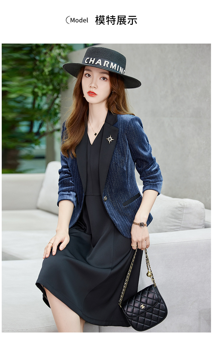 法米姿 春秋修身短款小西服女小个子高端女上衣