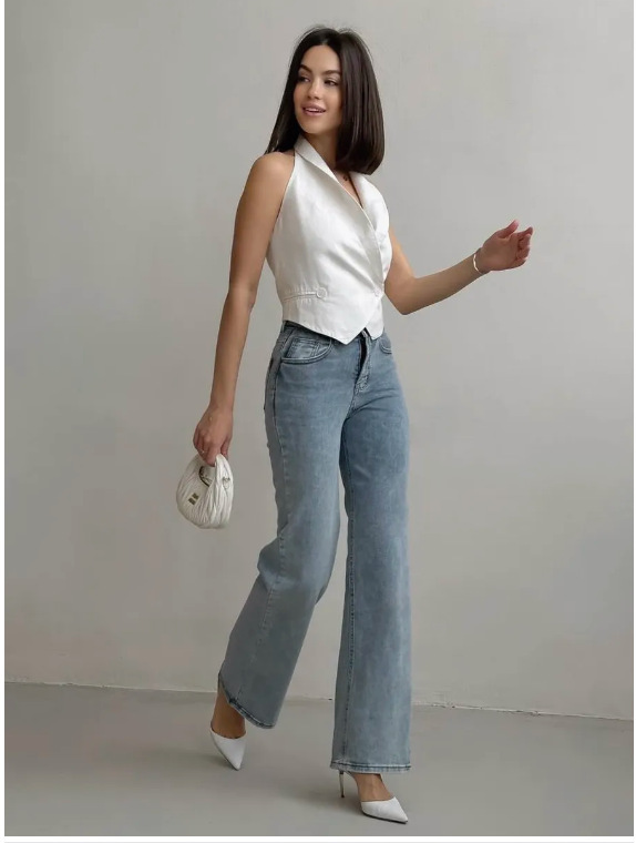 俄罗斯服装外贸牛仔裤女2025新款微喇裤秋装跨境OZON/WB一件代发|undefined