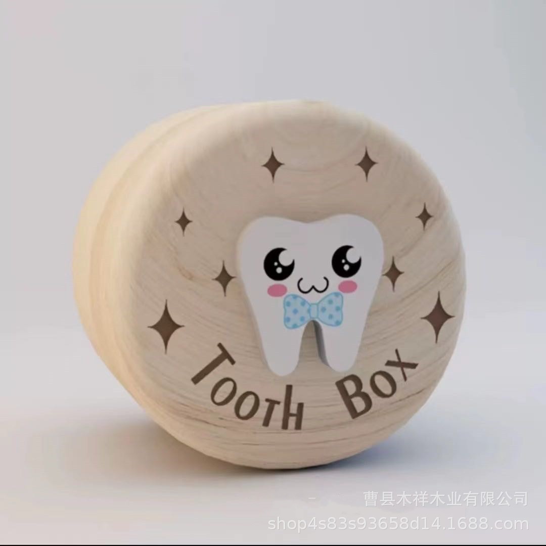 Caja de pezón de bebé macho y hembra simple de madera colección de dientes para niños caja conmemorativa caja de madera de almacenamiento de cordón umbilical de cabello fetal