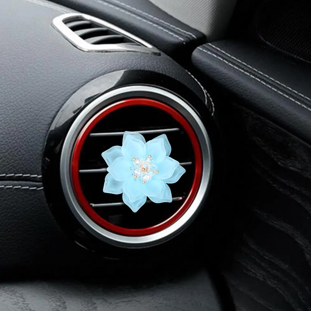 Salida de aire acondicionado de aromaterapia de coche, flor de loto creativa, decoración de fragancias de coche, celebridad de Internet, perfume de coche, decoración de mujer