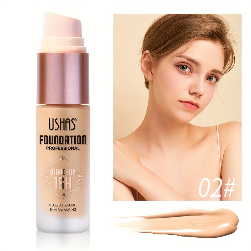 USHAS punto transfronterizo venta caliente líquido de base impermeable líquido de base concelable natural impermeable maquillaje FS445A