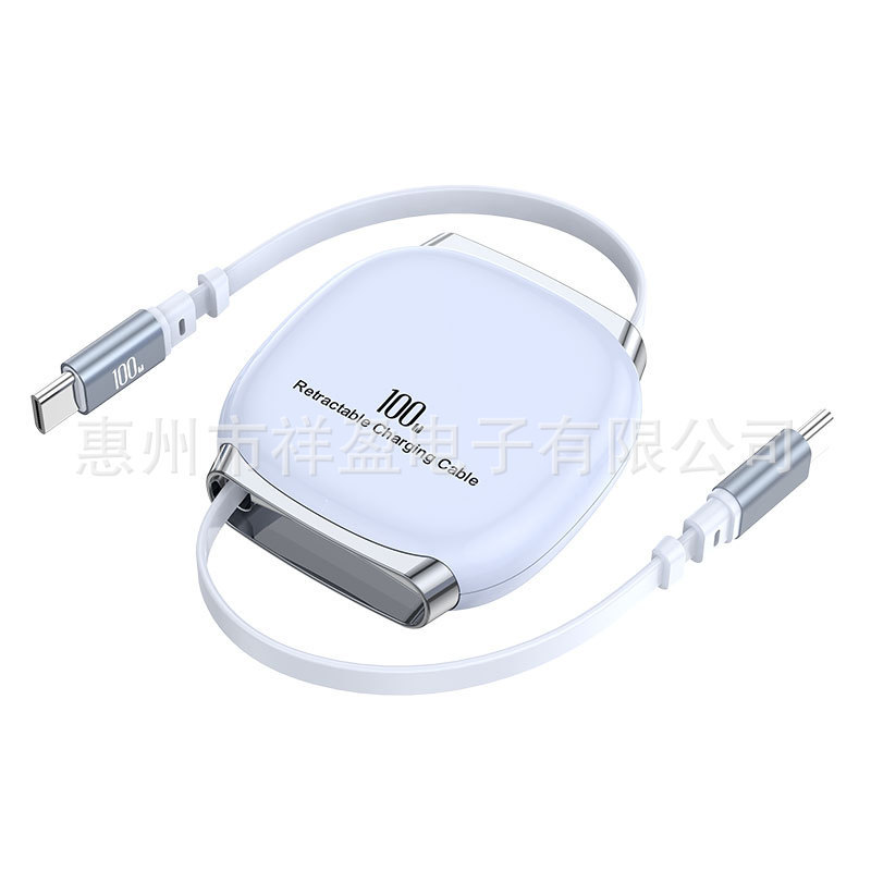 PD100W 格納式高速充電データ ケーブル Type-C to C ポートは、Apple iPhone15/16 携帯電話およびタブレットに適しています。|undefined