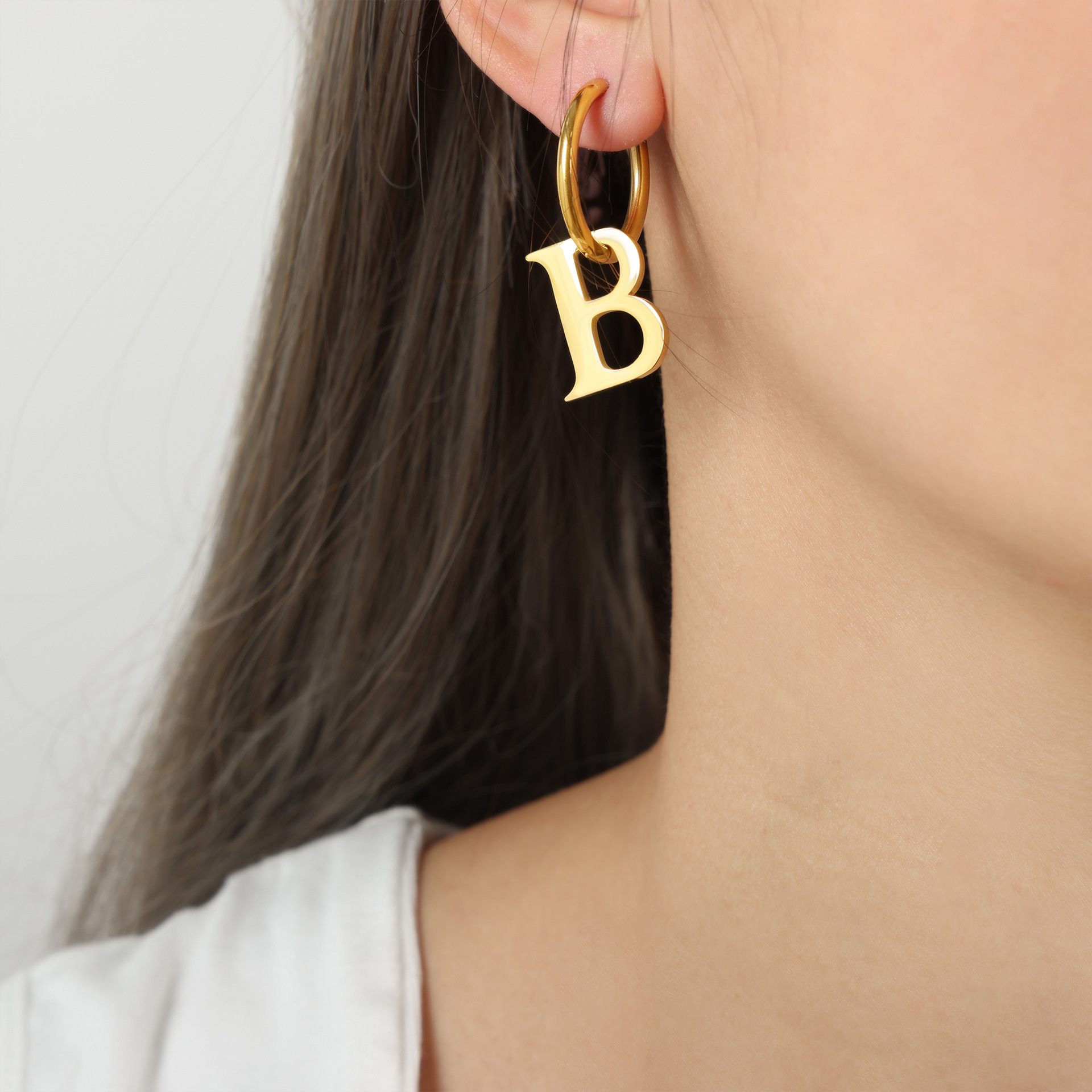 F605-gold pendientes de aro fino