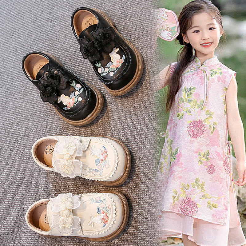 Zapatos de cuero para niñas 2026 primavera y otoño nuevos niños estilo nacional bordado zapatos princesa zapatos para niñas zapatos de suela suave zapatos para bebés image 3