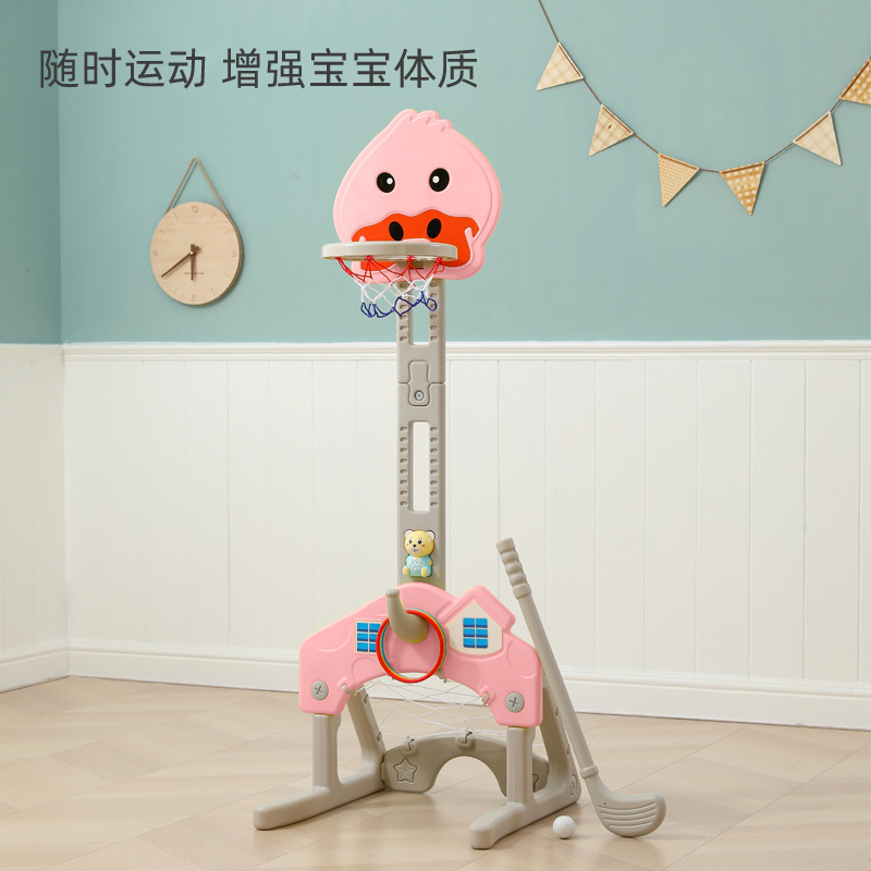 Rack de baloncesto infantil elevable para bebés de 1 - 2 - 3 - 6 años de edad, marco de tiro doméstico para niños, juguetes de fútbol image 3