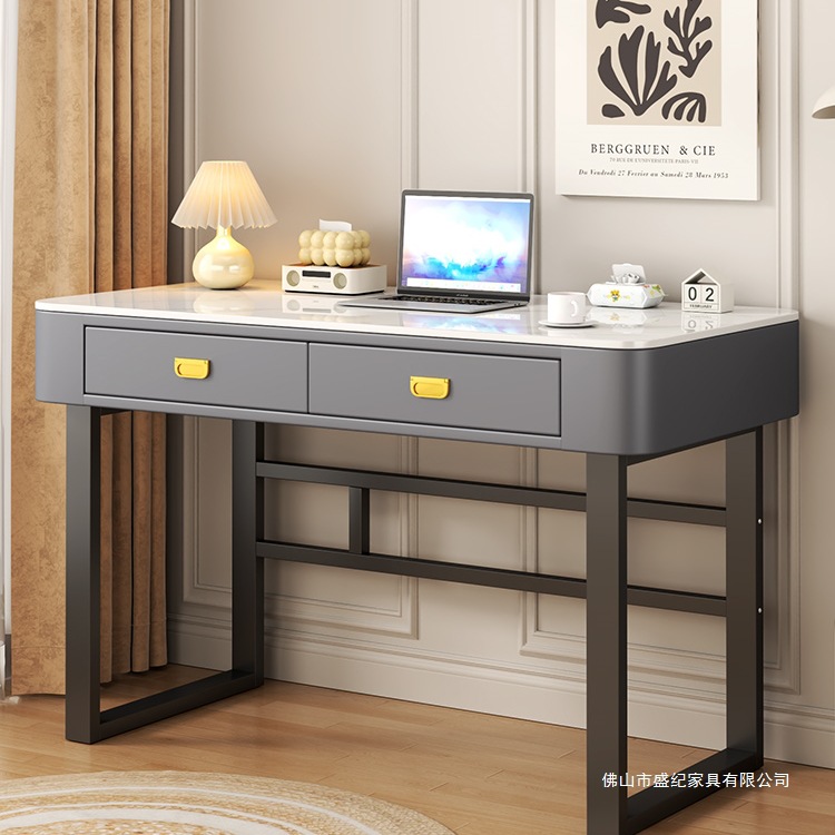 Glass Computer Desk Desktop Office Desk E-Sports Table Home Student Home Bedroom Girls Desk Dresser All in One