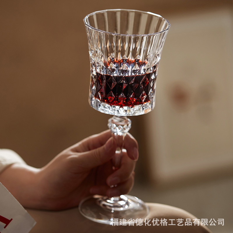 Francés importado CDA cristal diamante vintage vino tinto ventiladores champán Copa whisky vidrio