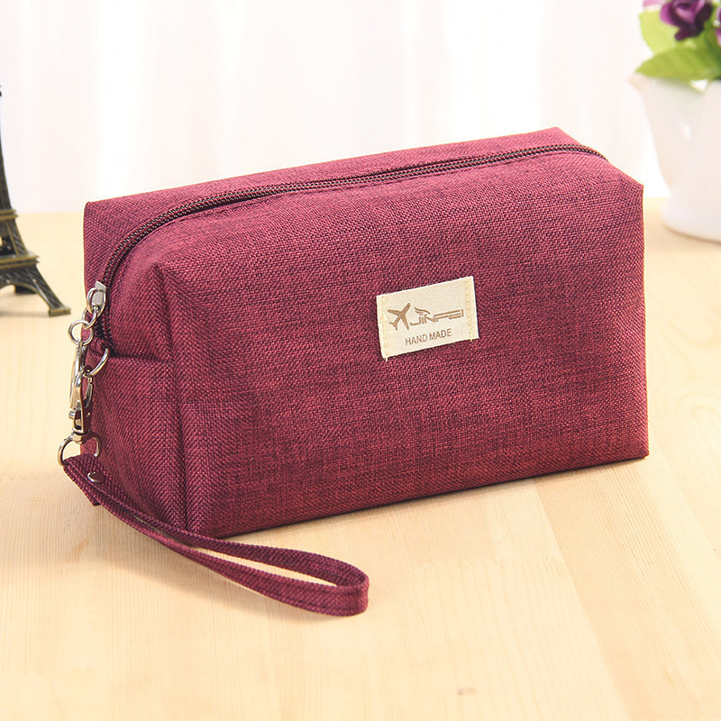 Oxford cloth hand-held makeup bag for women, simple small square bag, portable large-capacity cosmetic storage bag, wholesale, can be printed with text Oxford cloth hand-held makeup bag for women, simple small square bag, portable large-capacity cosmetic storage bag, wholesale, can be printed with text