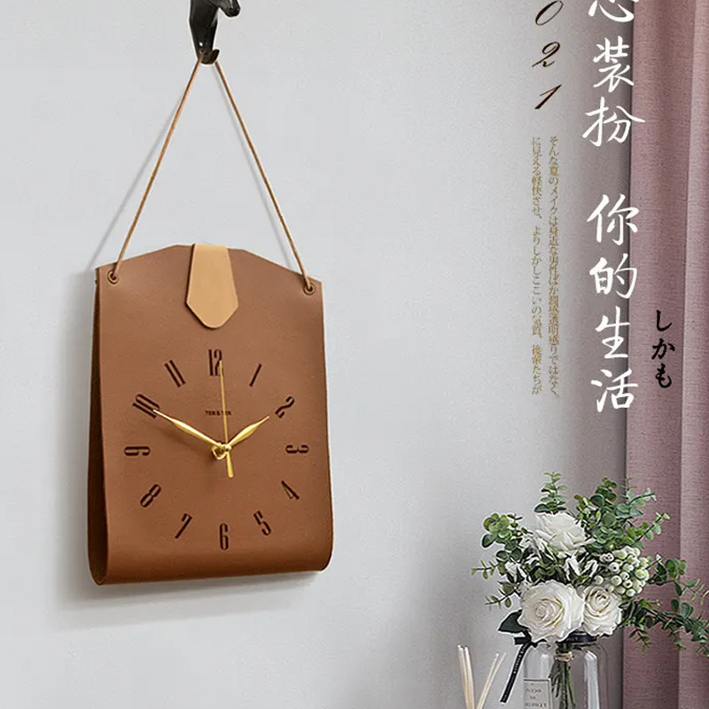 Nordic Style Wall Decoration Wall Clock Retro Punch-Free Hanging Clock Coffee Shop Study Retro Clock Ornaments