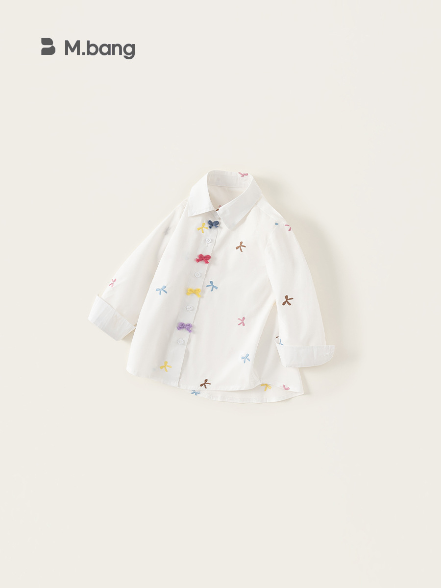 Youbao ropa para niños camisa de manga larga para niñas primavera nueva camiseta de lazo de dibujos animados para niños primavera camisa para niños grandes