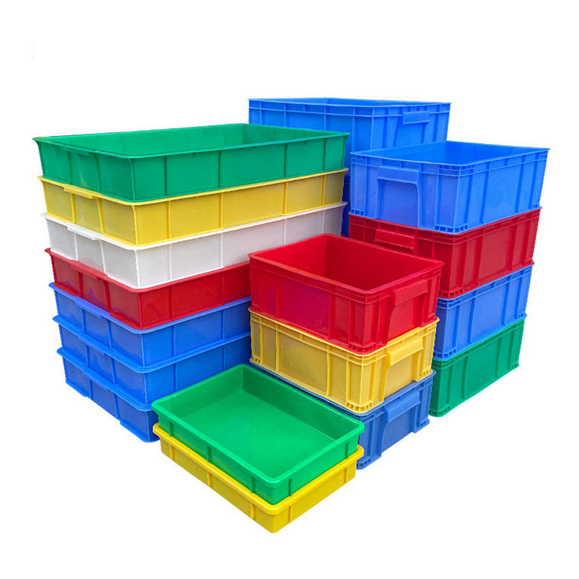 【鹏新厂家批发】彩色塑料箱工业周转箱仓储塑胶箱大小胶框零件箱