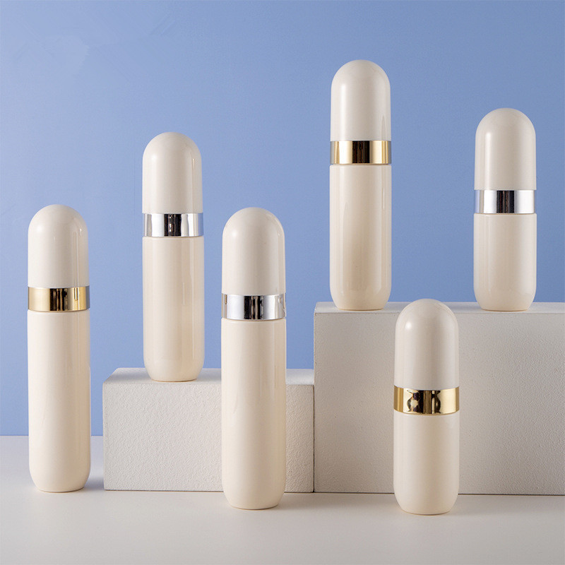 现货40ml60ml80ml圆形按压式粉底液瓶分装电镀化妆品细雾喷雾瓶子