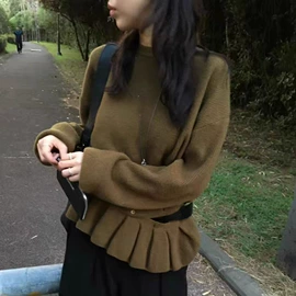 时尚休闲套装;毛衣;女式T恤