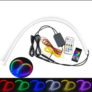 Avtomobil LED Ultra-nazik Rəngli 12V Skaner Gündüz İşığı APP Nəzarət RGB