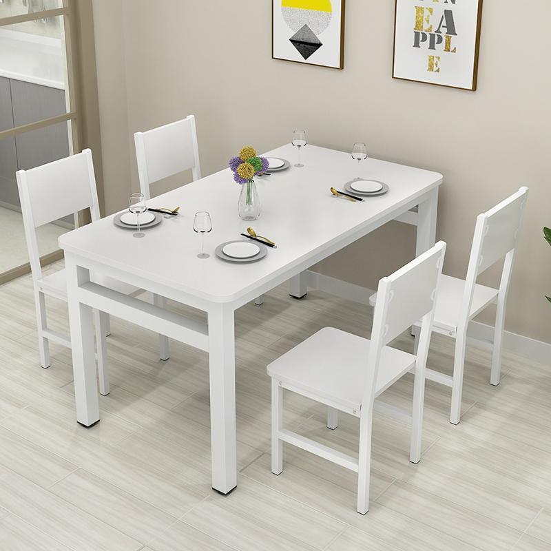 Household Dining Table and Chair Combination Dining Table and Chair Set Rental Restaurant Small Apartment Rectangular Dining Table