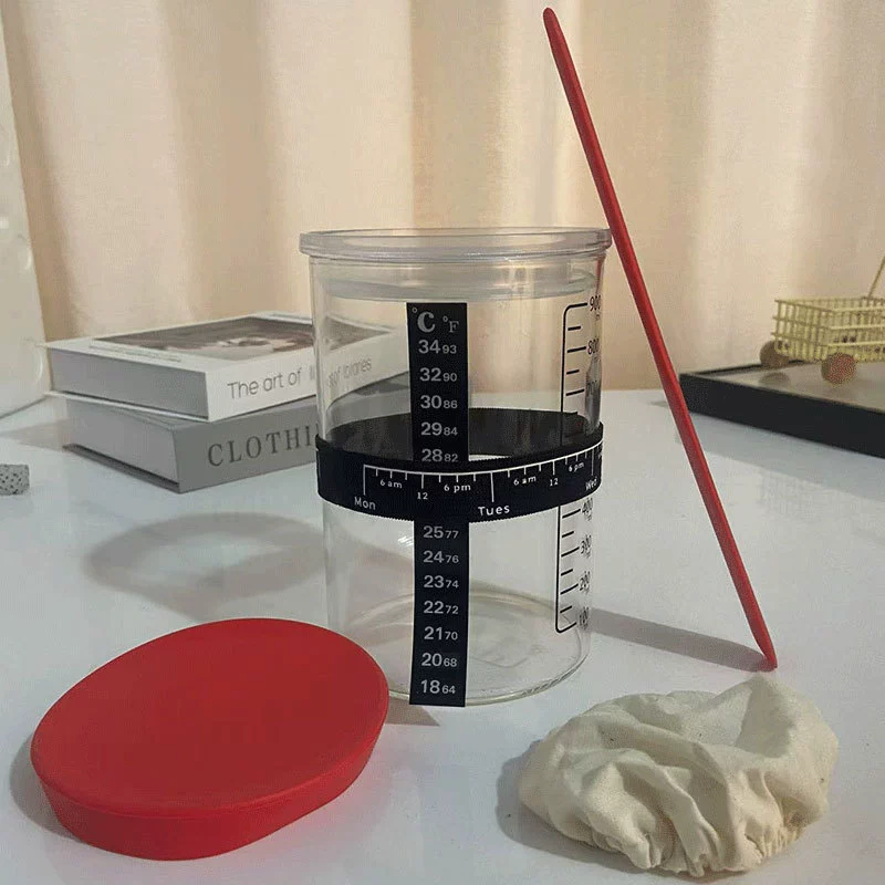 Преобразователь боросиликатный 32oz кислый хлеб прозрачная чашка Петри для дрожжей cross-border ферментированный тесто хлеб набор для выпечки герметичная банка