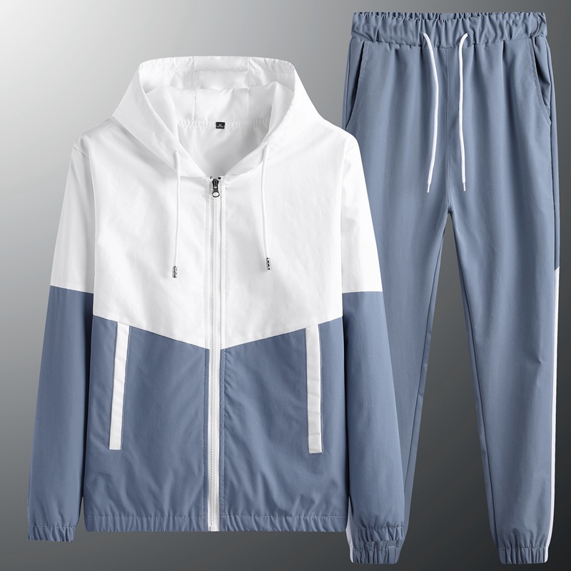 Primavera y otoño transfronterizos chaqueta con capuchona hombre color de moda moda moda ocio traje de deporte guapo grande traje de comercio exterior