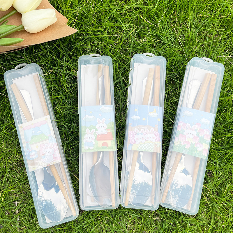 箸スプーン漫画セット食器かわいい箸セット箸個人専用食器学生2点セット|undefined