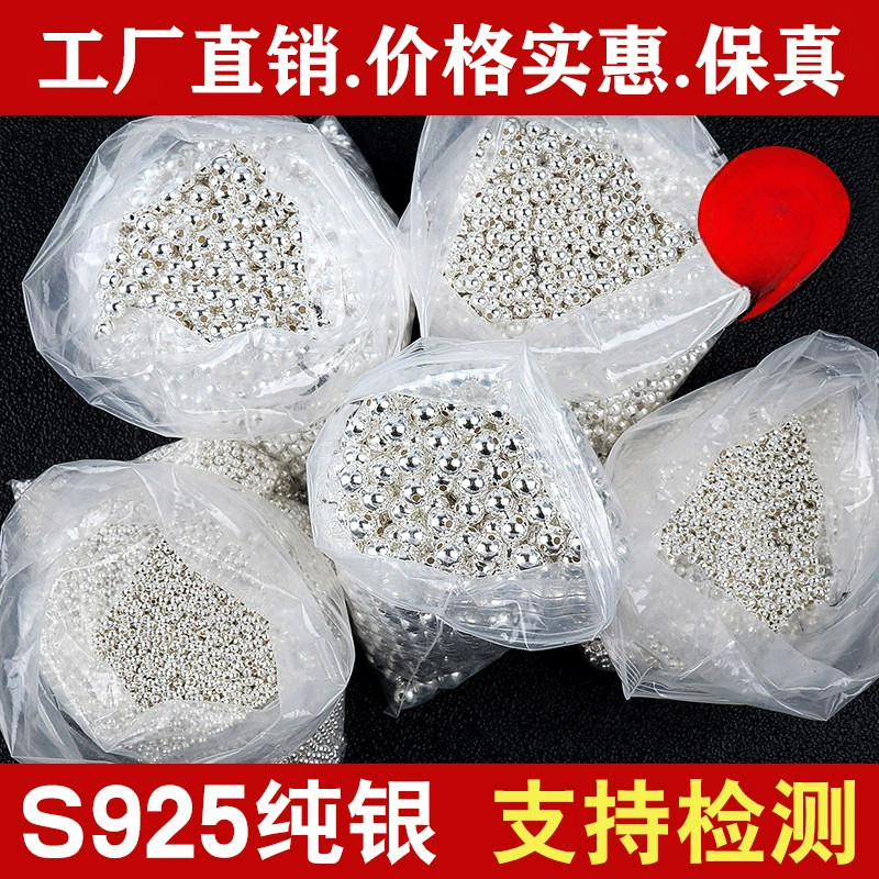 Бусины из стерлингового серебра S925, свободные бусины, круглые бусины, тайские серебряные аксессуары, серебряные позолоченные бусины-разделители, материал для браслета с кристаллами «сделай сам», ожерелье