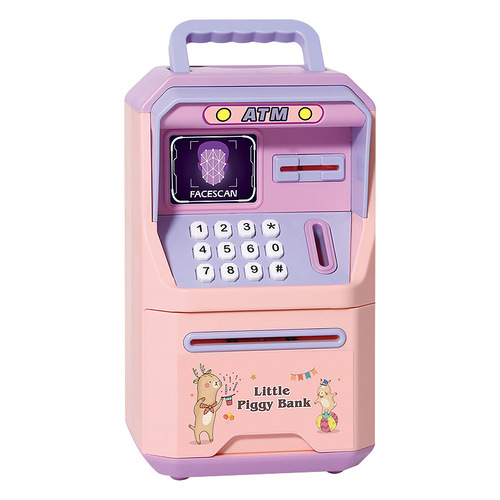 Children's cartoon money bank multi-functional automatic money rolling savings bank smart voice sensing lockbox gift toy