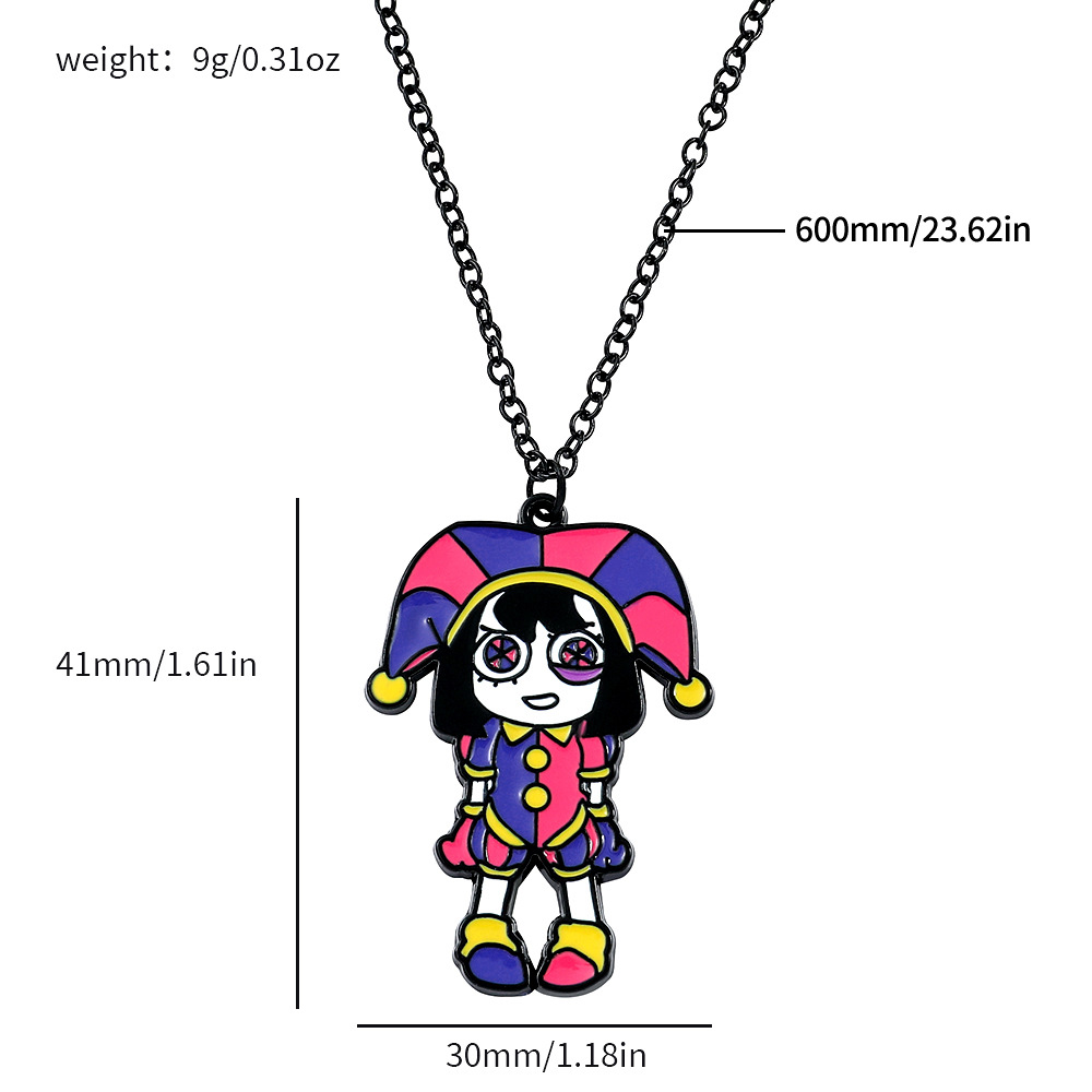 Transfronterizo Temu comedia europea y americana anime magia digital circo pomni collar llavero colgante joyería