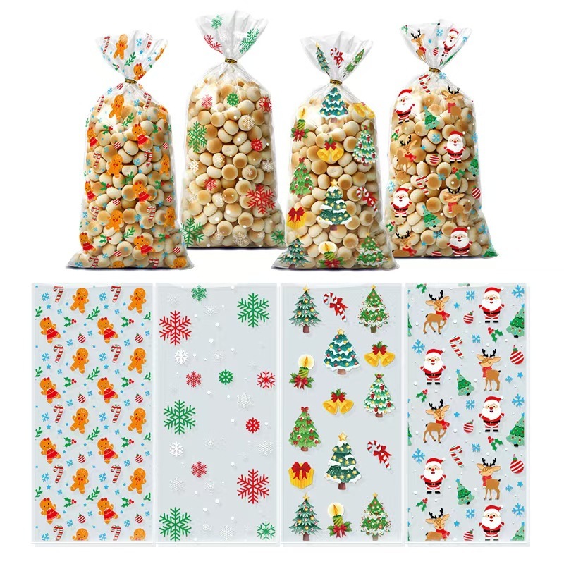 オリジナルクリスマスキャンディ包装袋ポップコーンバッグ OPP フラットポケットシルクバッグ誕生日パーティーギフトバッグ|undefined