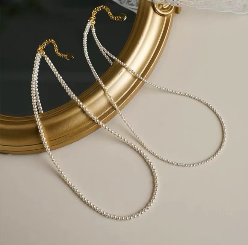 Artificial Pearl Material Elegant Retro Geometric Artificial Pearl Beaded Necklaces Wholesale