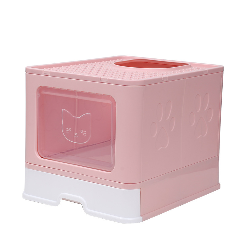 Cajón de arena para gatos cerrado totalmente cerrado tienda de mascotas mayorista Amazon cajón de cajón grande plegable para gatos