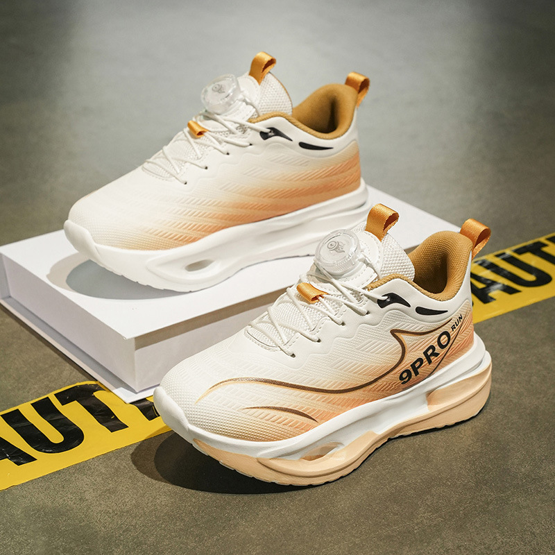 Red Rabbit 9RO zapatos de carrera de otoño 2025 estudiantes de niños amortiguadores de cuero anti-torsión botón giratorio zapatillas deportivas de carrera