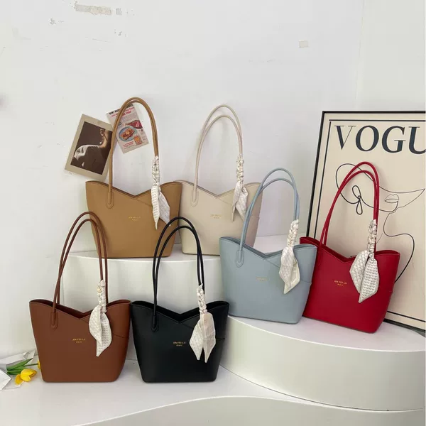 Cross-Border Lychee Pattern Tote Bag 2026 Large Capacity Crossbody Bag High-End Versatile Pu Shoulder Bag Women's Bucket Bag
