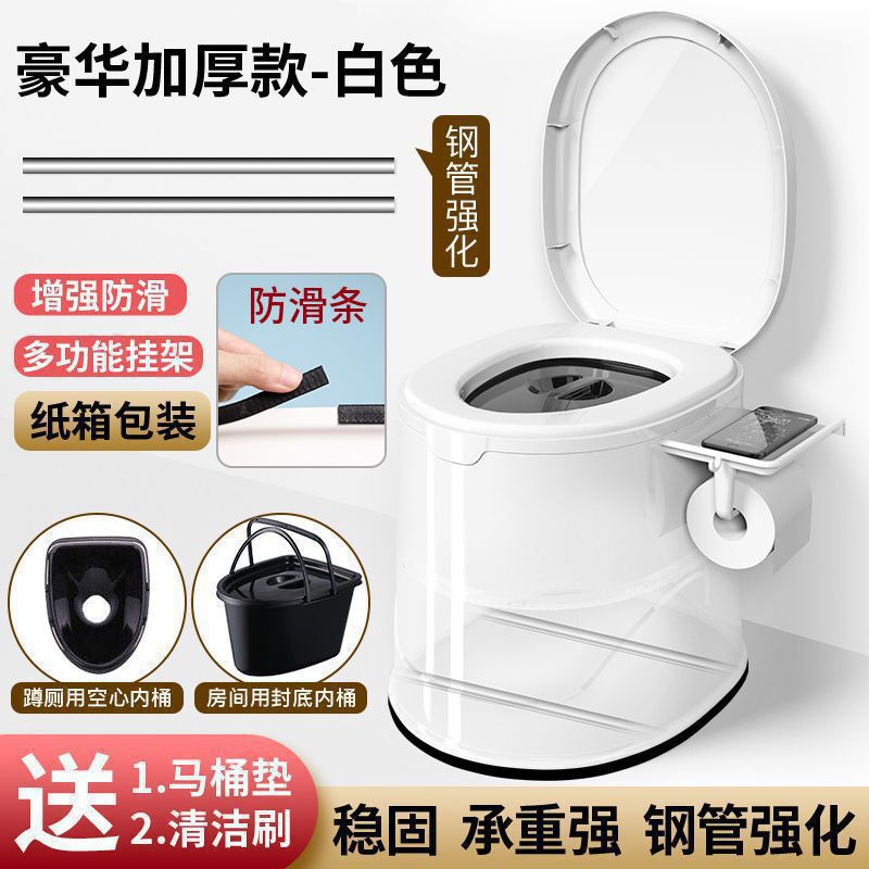 高齢者、妊婦向けの家庭用便利な携帯トイレ、大人用トイレ椅子、屋内用プラスチック製トイレスツール|undefined