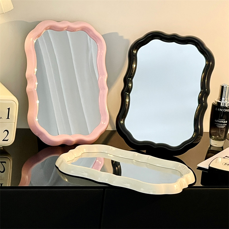 Nuevo espejo de flores dormitorio creativo dormitorio escritorio de alto valor de visualización dormitorio estudiantil espejo de maquillaje espejo de escritorio