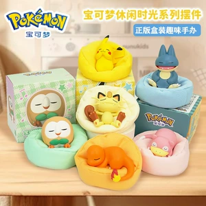 Orijinal Pokémon Pikachu modeli avtomobil bəzəyi, yatan poza fiquru