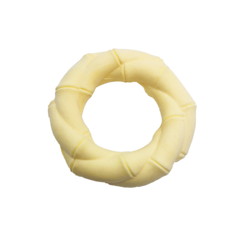 Transfronterizo nuevo perro molar anillo TPR espuma mordisquear diente Limpieza de juguete leche sabor macaron color juguete para mascotas