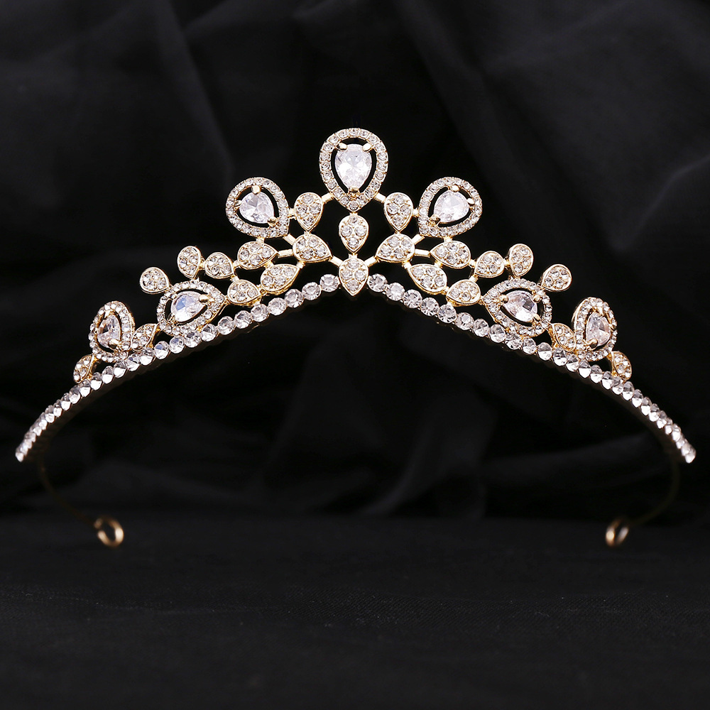Princess Bridal Crown Alloy Inlay Rhinestones Zircon Crown display picture 2