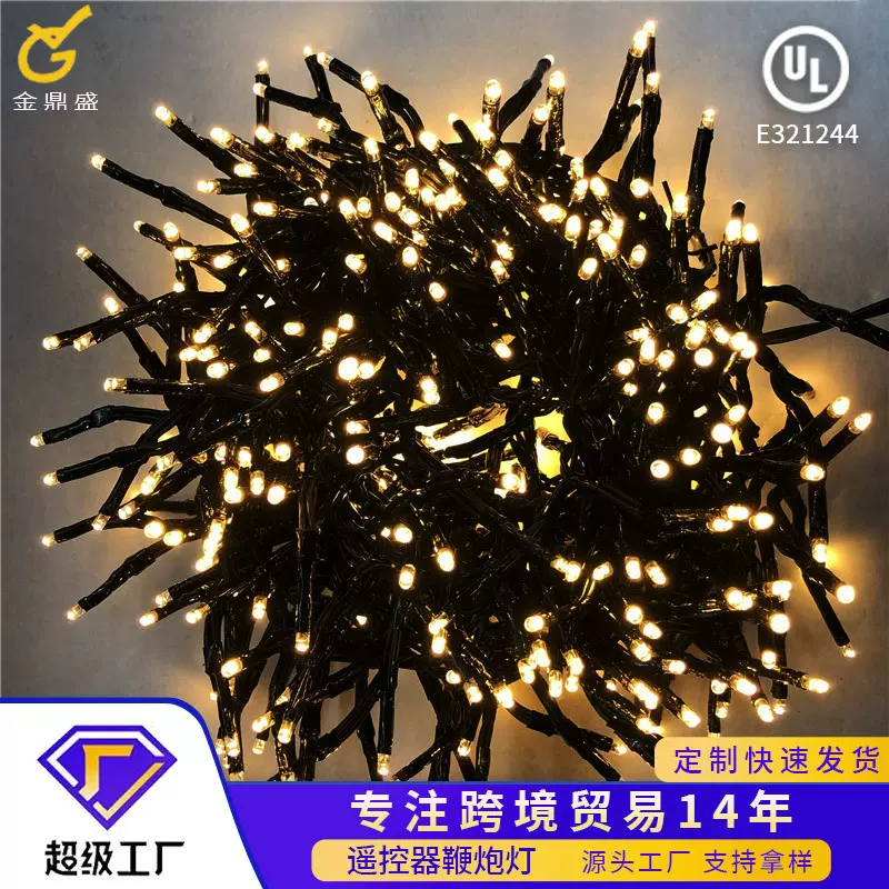 鞭炮灯450灯5MMLED带8功能控制器 遥控器鞭炮灯LED室内外灯串定制