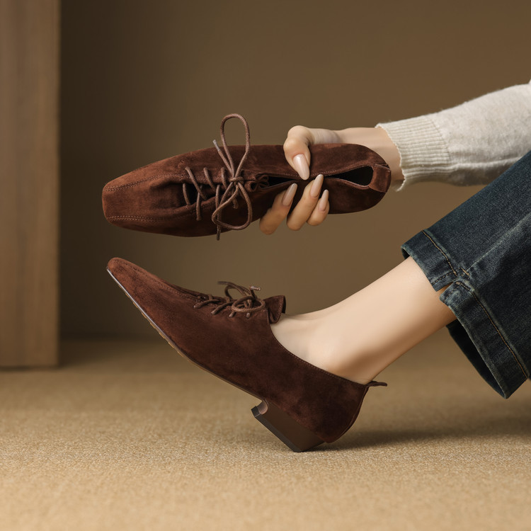 CHIKO Dawna Square Toe Block Heels Oxfords Shoes