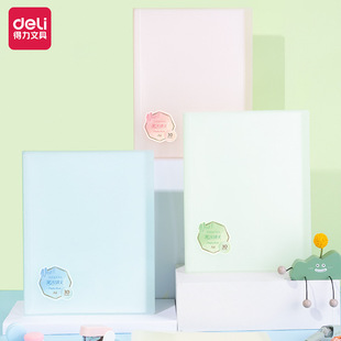 Deli Pearlescent Color Series 30/40/60 Pages A4 Insert Information Book Folder Test Paper Clip Storage Pq306