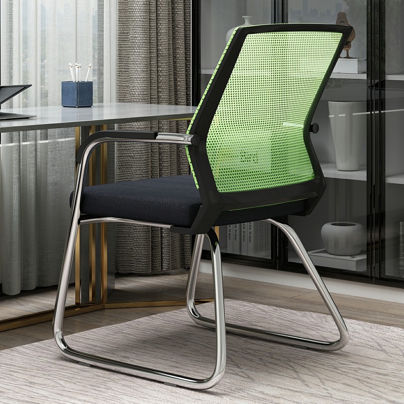 Bold and reinforced black frame fluorescent green mesh 920 / Steel feet-fixed armrests