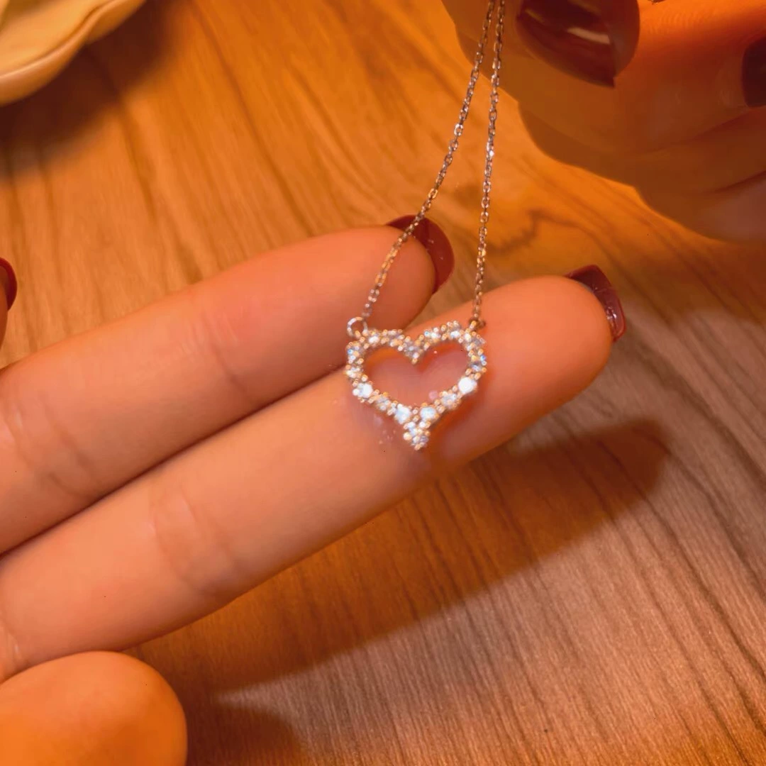 Серебряная цепочка с сердечком, универсальная цепь для сумки, сердце, стиль Chanel, легкая роскошь, простой и элегантный дизайн, интернет-знаменитость