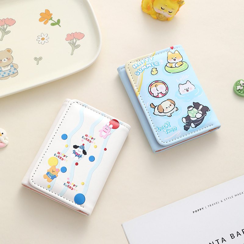 Impresión de dibujos animados billetera plegable billetera multifuncional billetera antimagnética billetera de venta