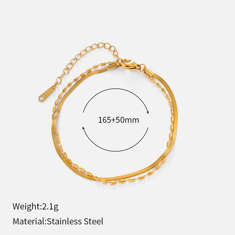 ヨーロッパとアメリカのクロスボーダーシンプルなステンレス鋼の太いブレスレット電気メッキ 18 K ゴールドチェーンブレスレットヒップホップスタイルチタン鋼ブレスレット|undefined