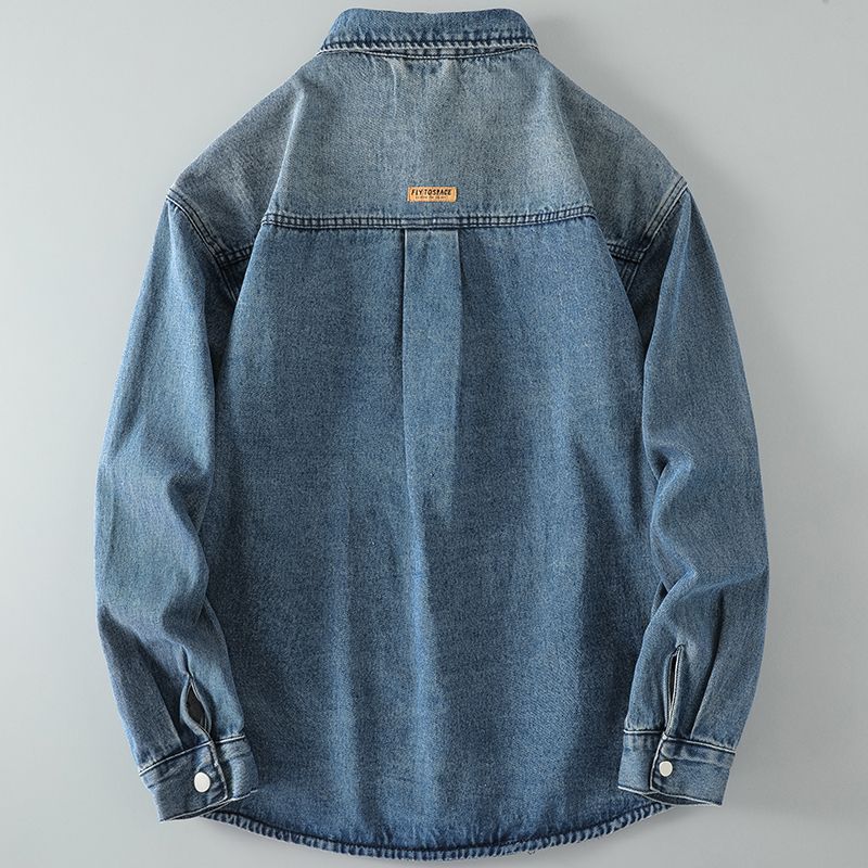 Trendy Retro Long-Sleeved Denim Shirt for Men, New Spring and Summer Style, Loose and Stylish, Washed Workwear Casual Shirt, Thin Jacket Trendy Retro Long-Sleeved Denim Shirt for Men, New Spring and Summer Style, Loose and Stylish, Washed Workwear Casual Shirt, Thin Jacket
