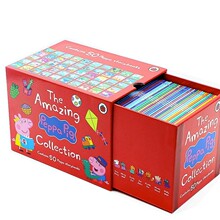 peppa pig 小猪佩奇红盒50册儿童英文故事书早教益智绘本卡通漫画
