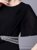 Heavy Industry Nail Diamond High Waist Yarn Sleeve Dress Medium Length