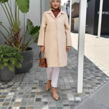 亚马逊跨境秋冬季新款中长休闲毛呢子外套通勤大衣女