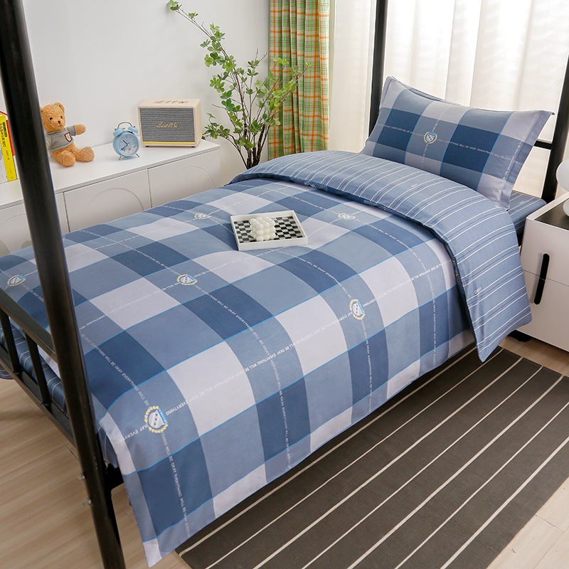 Juego de algodón de tres piezas para dormitorio de estudiantes, juego de seis piezas de algodón puro, funda de edredón, litera, kit de dormitorio, compra al por mayor