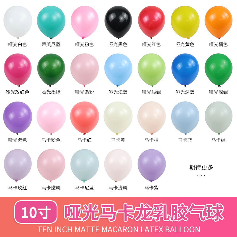 Globo de macarón mate de 10 pulgadas engrosado diseño de cumpleaños retró globo de decoración de boda festiva al por mayor