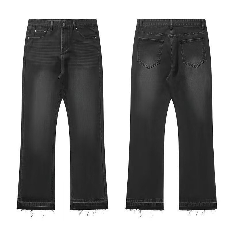 Cross-Border Export American Cleanfit Black Tassel 507 Style Jeans Retro Washed Distressed Pants