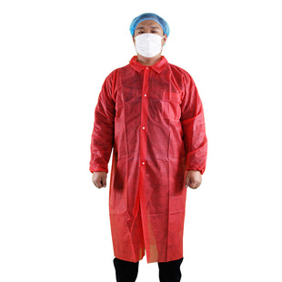 Disposable protective clothing pp non-woven robe-type hooded single collar breathable dust-proof breeding snap-button work clothes